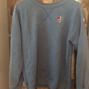 fuzzy turquoise crewneck